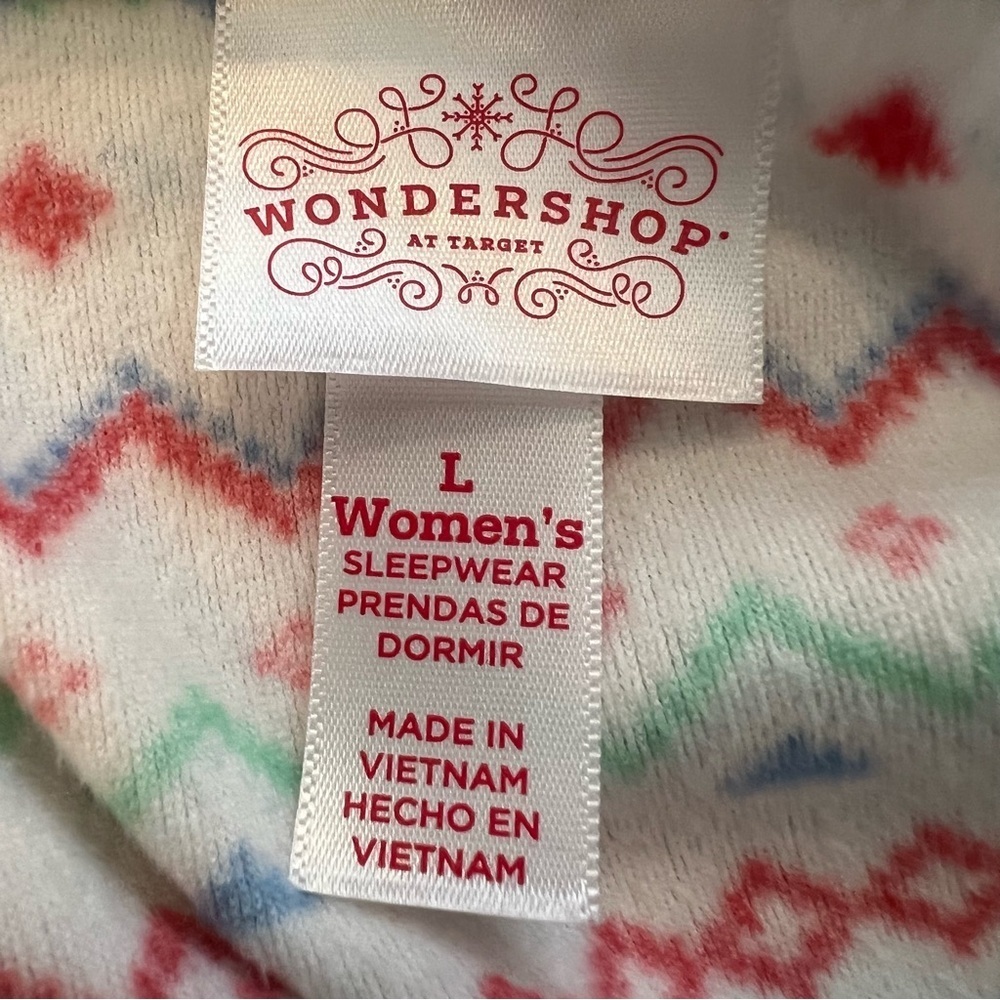 NWT Wondershop Women's Fair Isle Striped Long-Sleeve Pajama Top- L - Picture 6 of 7